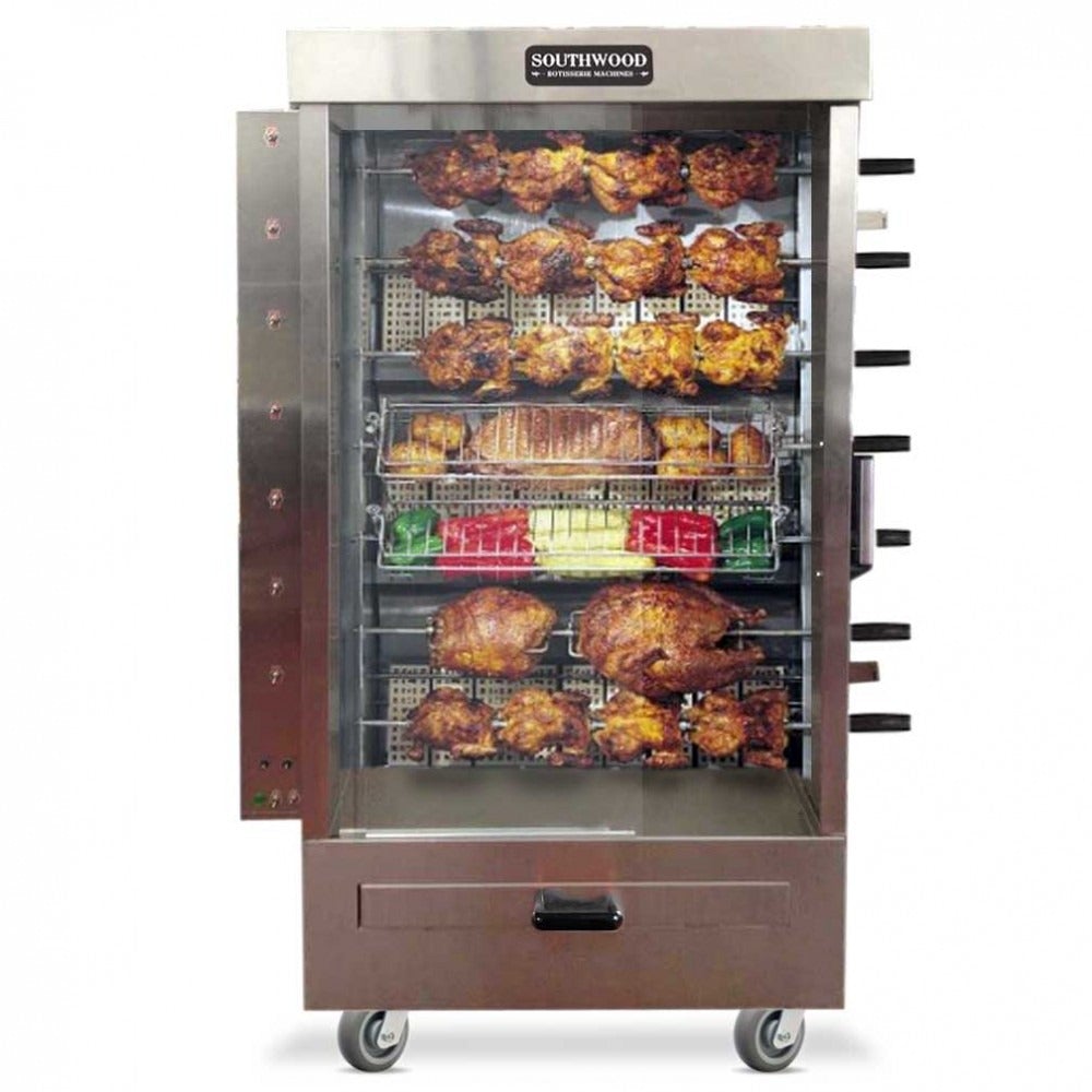 Southwood RG7 Gas 35 Chicken Commercial Rotisserie Oven Machine, Includes Heavy Duty Casters, Natural Gas and Liquid Propane - TheChefStore.Com