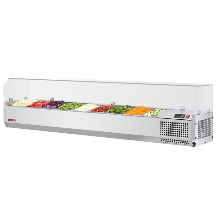 Turbo Air CTST - 1800G - N 70" Counter Top Refrigerated Salad Prep Table, Clear hood - TheChefStore.Com