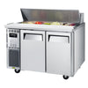 Turbo Air JST - 48 - N 2 Solid Door Refrigerated Sandwich Prep Table, Side Mount, 8.4 Cu. Ft. - TheChefStore.Com