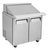 Turbo Air MST - 36 - 15 - N6 2 Solid Door Mega Top Refrigerated Sandwich Prep Table, 11 Cu. Ft. - TheChefStore.Com