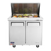 Turbo Air MST - 36 - 15 - N6 2 Solid Door Mega Top Refrigerated Sandwich Prep Table, 11 Cu. Ft. - TheChefStore.Com