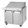 Turbo Air MST - 36 - 15 - N6 2 Solid Door Mega Top Refrigerated Sandwich Prep Table, 11 Cu. Ft. - TheChefStore.Com