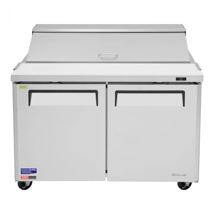 Turbo Air MST - 48 - N 2 Solid Door Refrigerated Sandwich Prep Table, 12 Cu. Ft. - TheChefStore.Com