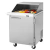 Turbo Air PST - 28 - 12 - N - SL 1 Solid Door Mega Top Refrigerated Sandwich Prep Table, Dual Sided Lid, 8 Cu. Ft. - TheChefStore.Com