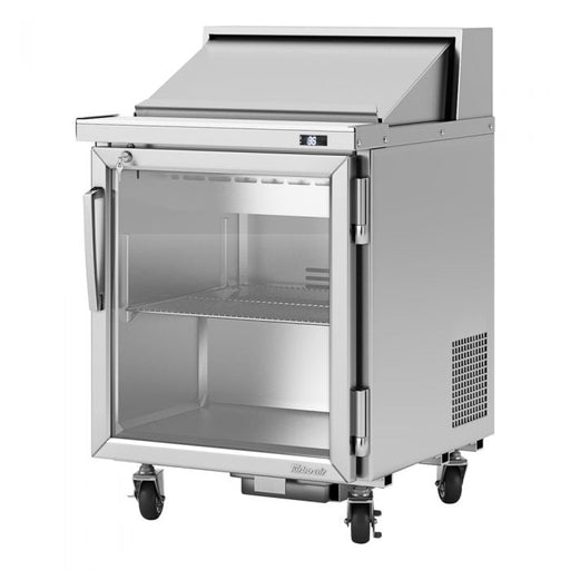 Turbo Air PST - 28 - G - N 1 Glass Door Refrigerated Sandwich Prep Table, 7 Cu. Ft. - TheChefStore.Com