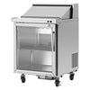 Turbo Air PST - 28 - G - N 1 Glass Door Refrigerated Sandwich Prep Table, 7 Cu. Ft. - TheChefStore.Com