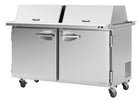 Turbo Air PST - 60 - 24 - N - DS 2 Solid Door Mega Top Refrigerated Sandwich Prep Table, Dual Sided Lid, 19 Cu. Ft. - TheChefStore.Com