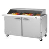 Turbo Air PST - 60 - 24 - N - SL 2 Solid Door Mega Top Refrigerated Sandwich Prep Table with Removable Slide Back Lid, 19 Cu. Ft. - TheChefStore.Com