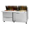 Turbo Air PST - 72 - 30 - D2R - N 2 Drawer and 1 Door Mega Refrigerated Sandwich and Salad Prep Table - TheChefStore.Com