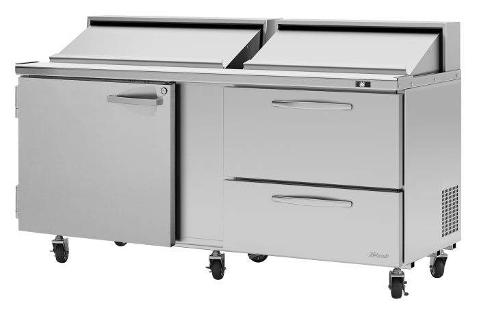 Turbo Air PST - 72 - D2R - N 2 Drawer and 1 Door Refrigerated Sandwich and Salad Prep Table - TheChefStore.Com