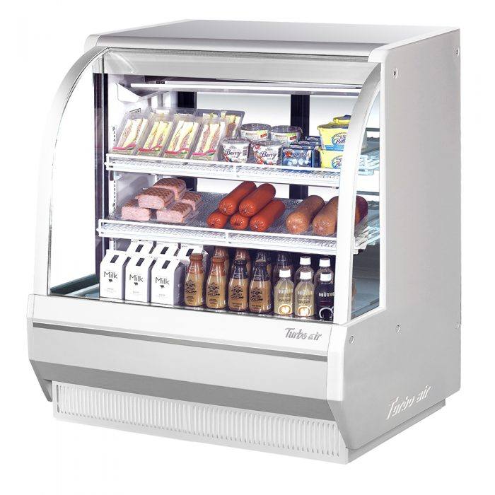 Turbo Air TCDD - 48H - W(B) - N 48" Refrigerated Deli Display Case, 3 Tiers, 16.2 Cu. Ft. - TheChefStore.Com