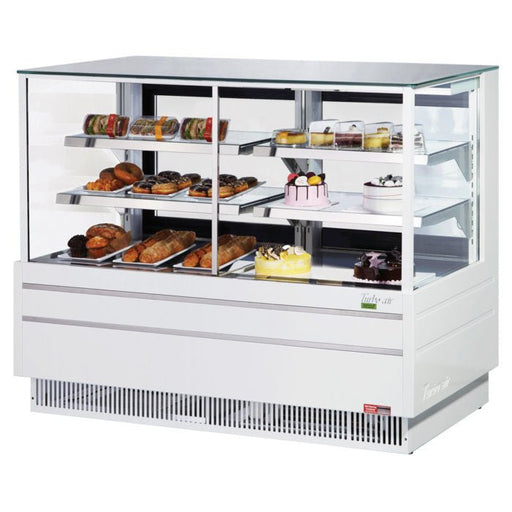 Turbo Air TCGB - 60UF - CO - W(B) - N 60" Refrigerated and Dry Bakery Display Case, European Straight Front Glass, White or Black, 10.3 Cu. Ft. - TheChefStore.Com