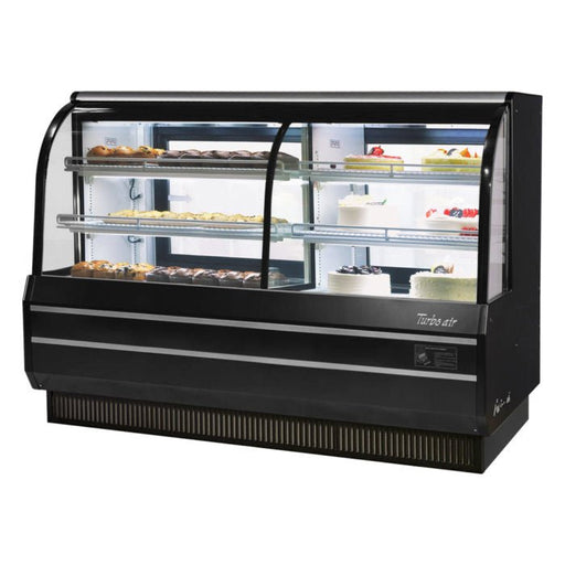 Turbo Air TCGB - 72CO - W(B) - N 72" Refrigerated and Dry Bakery Display Case, European Straight Front Glass, White or Black, 12.2 Cu. Ft. - TheChefStore.Com