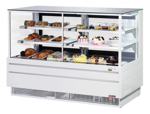 Turbo Air TCGB - 72UF - CO - W(B) - N 72" Refrigerated and Dry Bakery Display Case, European Straight Front Glass, White or Black, 12.2 Cu. Ft. - TheChefStore.Com