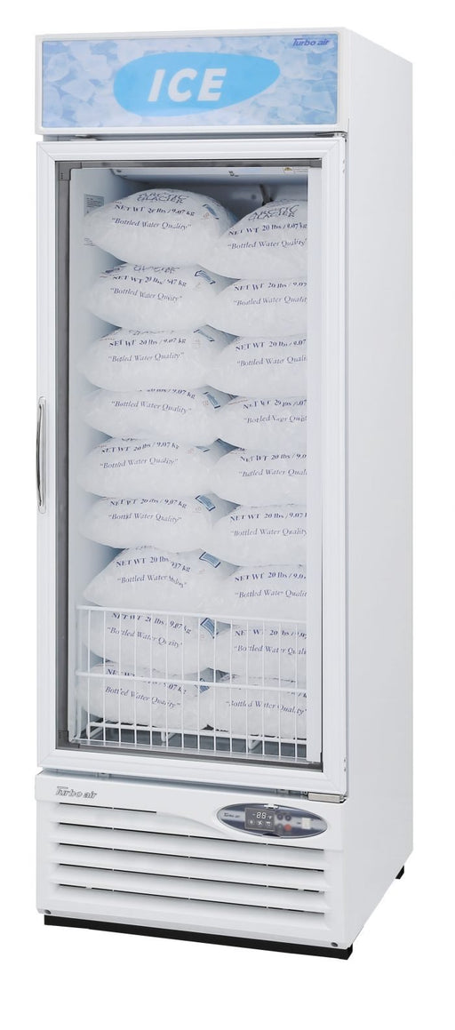 Turbo Air TGIM - 23W - N 1 Glass Door Swing Ice Merchandiser, White Cabinet - TheChefStore.Com