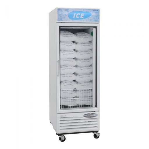 Turbo Air TGIM - 23W - N 1 Glass Door Swing Ice Merchandiser, White Cabinet - TheChefStore.Com