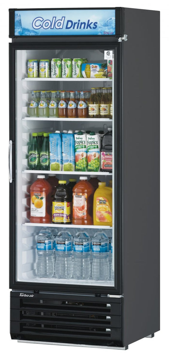 Turbo Air TGM - 22RV - N6 1 Door Swing Style Glass Merchandiser Refrigerator, White w/ Black Framed Front - TheChefStore.Com