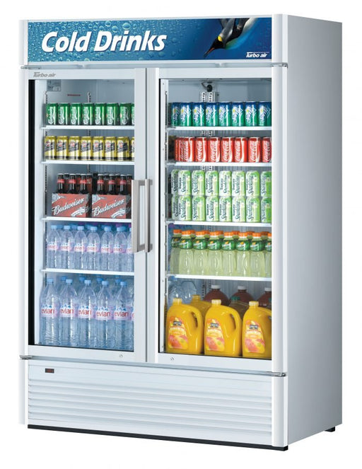 Turbo Air TGM - 47SD - N 2 Door Swing Style Glass Merchandiser Refrigerator, 41.7 Cu. Ft. - TheChefStore.Com