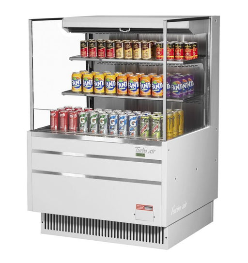 Turbo Air TOM - 36L - UF - W(B) - 3S - N 34 - 3/4" Low Profile Open Display Merchandiser, 2 shelves, European Straight Style, , 11.1 Cu. Ft. - TheChefStore.Com