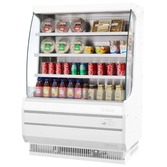 Turbo Air TOM - 40MW(B) - N 39" Vertical Open Display Merchandiser, Medium Height, White or Black, 8.3 Cu. Ft. - TheChefStore.Com