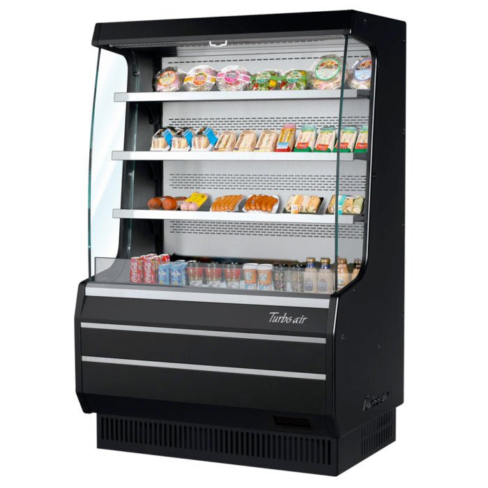 Turbo Air TOM - 40MW(B) - N 39" Vertical Open Display Merchandiser, Medium Height, White or Black, 8.3 Cu. Ft. - TheChefStore.Com