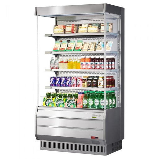 Turbo Air TOM - 40S - N 39" Vertical Open Display Merchandiser, Full Size, Stainless Steel, 12.5 Cu. Ft. - TheChefStore.Com