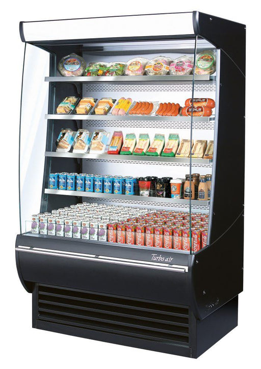 Turbo Air TOM - 48DXB - N 48" Vertical Open Display Merchandiser, 34" Extra Deep, Black, 14.9 Cu. Ft. - TheChefStore.Com