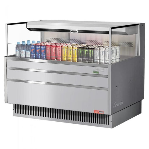 Turbo Air TOM - 48L - UF - S - 1S - N 46 - 3/4" Low Profile Open Display Merchandiser, European Straight Style, Stainless Steel, 6.3 Cu. Ft. - TheChefStore.Com