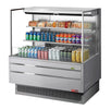 Turbo Air TOM - 48L - UF - S - 3S - N 46 - 3/4" Low Profile Open Display Merchandiser, 2 shelves, European Straight Style, Stainless Steel, 15.2 Cu. Ft. - TheChefStore.Com