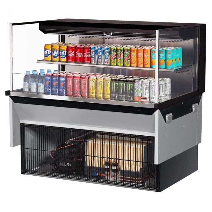 Turbo Air TOM - 48L - UF - W(B) - 2SI - N 46 - 3/4" Low Profile Drop In Open Display Merchandiser, 1 shelf, European Straight Style, 10.2 Cu. Ft. - TheChefStore.Com