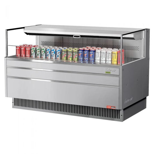 Turbo Air TOM - 60L - UF - S - 1S - N 58 - 3/4" Low Profile Open Display Merchandiser, European Straight Style, Stainless Steel, 8 Cu. Ft. - TheChefStore.Com