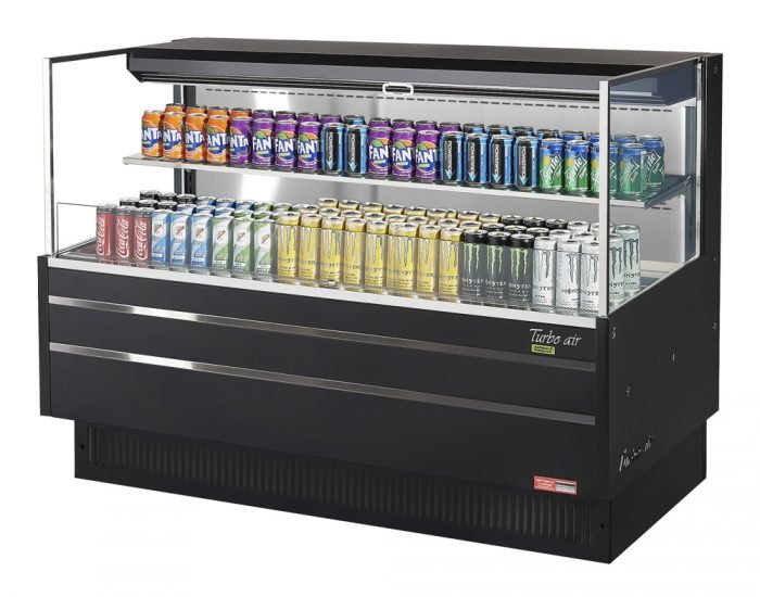 Turbo Air TOM - 60L - UF - W(B) - 2S - N 58 - 3/4" Low Profile Open Display Merchandiser, 1 shelf, European Straight Style, 13 Cu. Ft. - TheChefStore.Com