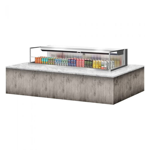 Turbo Air TOM - 72L - UF - S - 1SI - N 70 - 3/4" Low Profile Drop In Open Display Merchandiser, European Straight Style, Stainless Steel, 9.7 Cu. Ft. - TheChefStore.Com