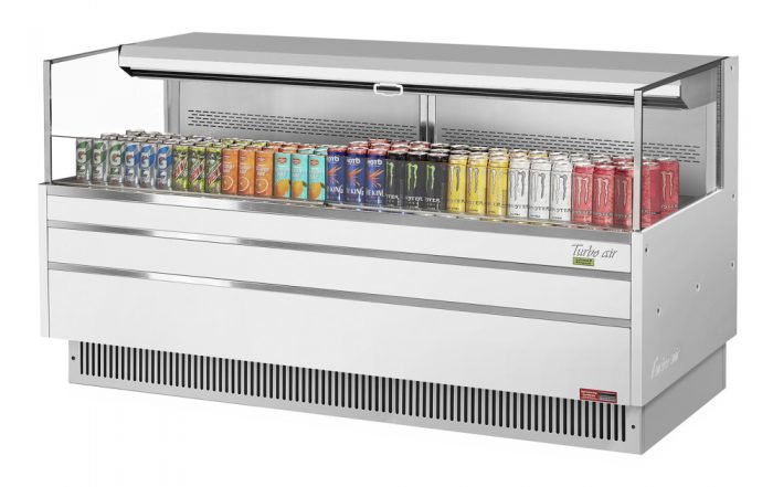 Turbo Air TOM - 72L - UF - W(B) - 1S - N 70 - 3/4" Low Profile Open Display Merchandiser, European Straight Style, 9.7 Cu. Ft. - TheChefStore.Com