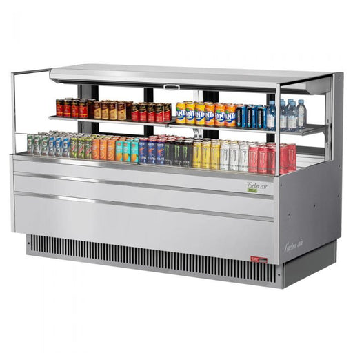 Turbo Air TOM - 72L - UFD - S - 2S - N 70 - 3/4" Low Profile Open Display Merchandiser, 1 shelf, European Straight Style, Stainless Steel, 15.8 Cu. Ft. - TheChefStore.Com