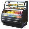 Turbo Air TOM - W - 50SB - N 50" Dual Service Open Display Merchandiser with Refrigerated Top Case, Black - TheChefStore.Com