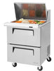 Turbo Air TST - 28SD - 12 - D2 - N 2 Drawer Mega Top Refrigerated Sandwich Prep Table, Front Breathing - TheChefStore.Com