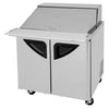 Turbo Air TST - 36SD - 15 - N6 2 Solid Door Mega Top Refrigerated Sandwich Prep Table, 11 Cu. Ft. - TheChefStore.Com