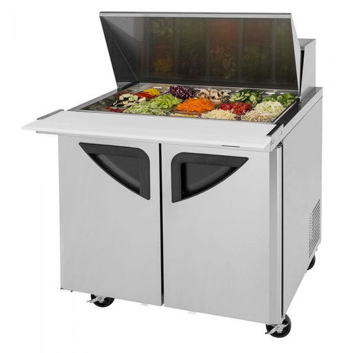 Turbo Air TST - 36SD - 15 - N6 2 Solid Door Mega Top Refrigerated Sandwich Prep Table, 11 Cu. Ft. - TheChefStore.Com