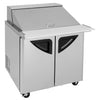 Turbo Air TST - 36SD - 15 - N6 2 Solid Door Mega Top Refrigerated Sandwich Prep Table, 11 Cu. Ft. - TheChefStore.Com