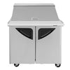 Turbo Air TST - 36SD - 15 - N6 2 Solid Door Mega Top Refrigerated Sandwich Prep Table, 11 Cu. Ft. - TheChefStore.Com