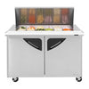 Turbo Air TST - 48SD - 18 - N 2 Solid Door Mega Top Refrigerated Sandwich Prep Table, 15 Cu. Ft. - TheChefStore.Com