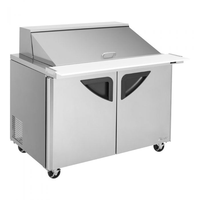 Turbo Air TST - 48SD - 18 - N 2 Solid Door Mega Top Refrigerated Sandwich Prep Table, 15 Cu. Ft. - TheChefStore.Com