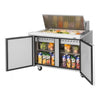 Turbo Air TST - 48SD - 18 - N 2 Solid Door Mega Top Refrigerated Sandwich Prep Table, 15 Cu. Ft. - TheChefStore.Com