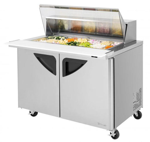 Turbo Air TST - 48SD - 18 - N - CL 2 Solid Door Mega Top Refrigerated Sandwich Prep Table, Clear Lid, 15 Cu. Ft. - TheChefStore.Com