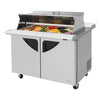 Turbo Air TST - 48SD - 18 - N - DS 2 Solid Door Mega Top Refrigerated Sandwich Prep Table, Dual Sided, 15 Cu. Ft. - TheChefStore.Com