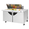 Turbo Air TST - 60SD - 18M - N 2 Solid Door Mega Top Refrigerated Sandwich Prep Table, Right or Left Worktop, 19 Cu. Ft. - TheChefStore.Com