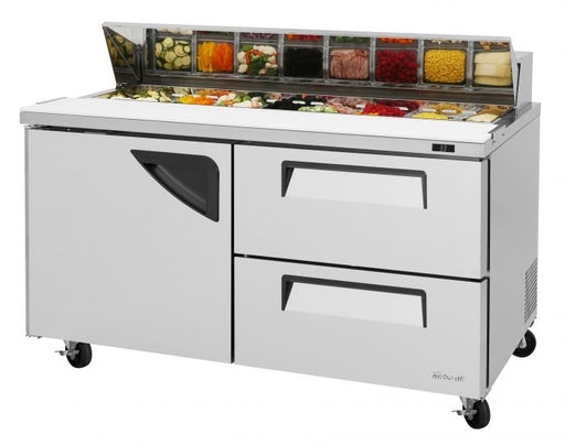 Turbo Air TST - 60SD - D2 - N 1 Solid Door and 2 Drawer Refrigerated Sandwich Prep Table - TheChefStore.Com