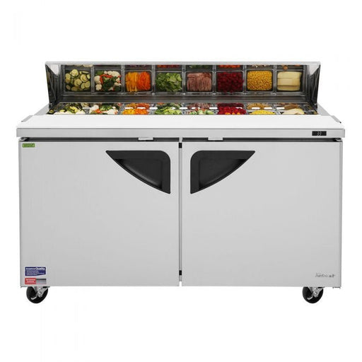 Turbo Air TST - 60SD - N 2 Solid Door Refrigerated Sandwich Prep Table, 16 Cu. Ft. - TheChefStore.Com