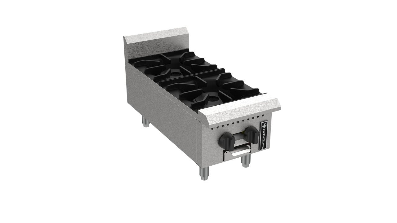 Venancio PHP12G-CT 12" Countertop Hot Plate with 2 Burners, Prime Series - TheChefStore.Com